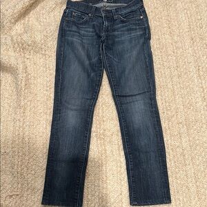 7 For All Mankind Blue Straight Leg Jeans